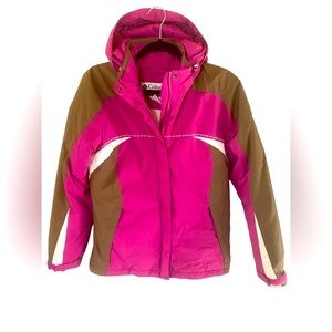 Columbia-Small Women’s Windy Ridge Winter Snow/Ski Jacket fuchsia/brown. VG cond